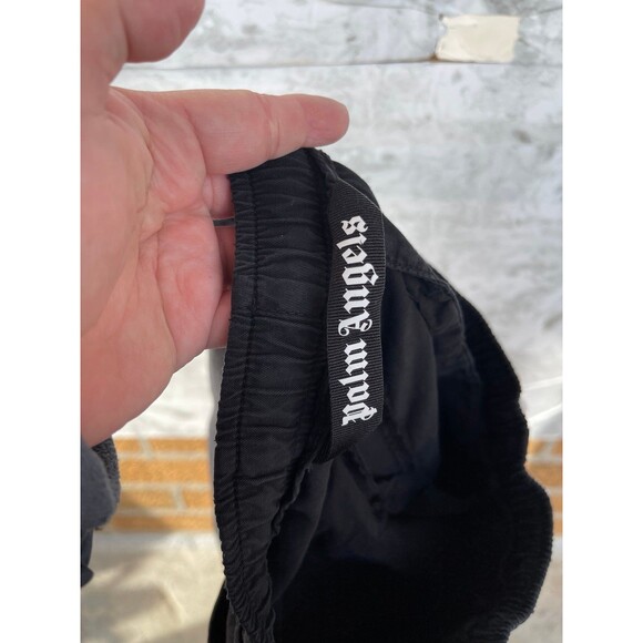 Palm Angels Black Cotton Logo Trousers | Streetwear Aesthetic | Size 44/S - Picture 9 of 12